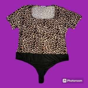 3/$30 WHITE BIRCH Leopard Cheetah Print Bodysuit